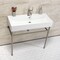 Fauceture 39" Porcelain Console Sink with Stainless Steel Legs (Single-Hole), White/Brushed Nickel VPB39178ST - alternate 4